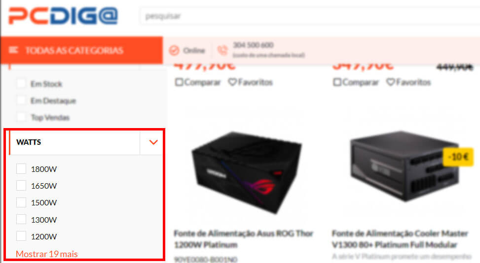 comprar fonte de alimentação filtrar potência