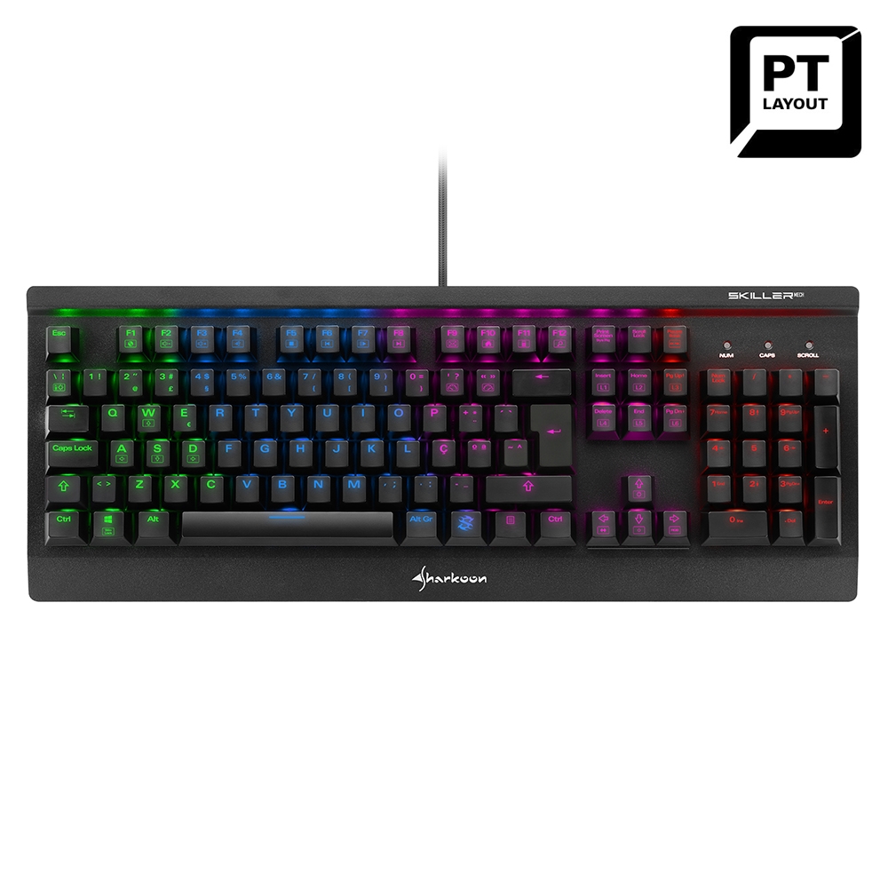 Teclado Mecânico Sharkoon Skiller Mech SGK3 RGB PT Kailh Brown