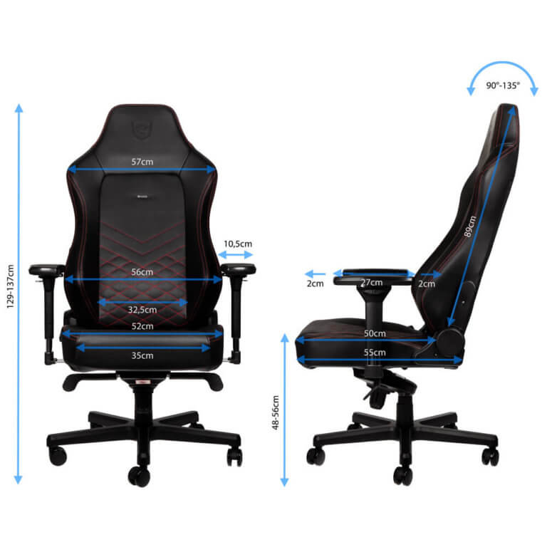 Cadeira Gaming Noblechairs HERO PU Leather Preta/Vermelha