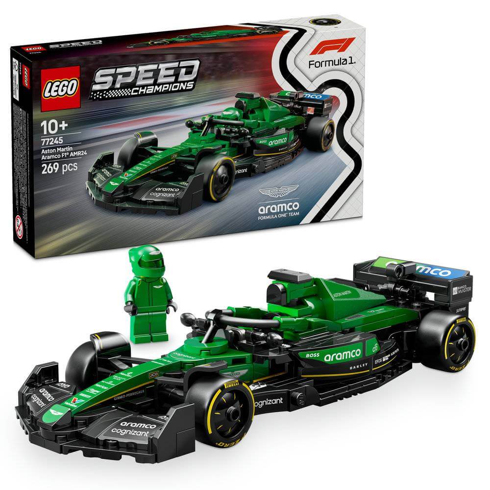 LEGO Speed Champions - Carro de Corrida Aston Martin Aramco F1 AMR24 - 269 Peças - Item 77245