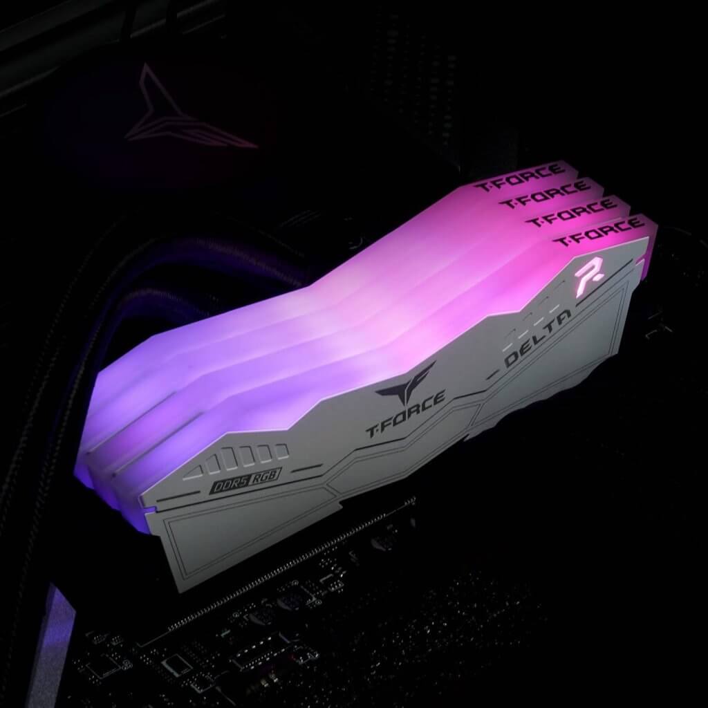 Memória RAM UDIMM TEAMGROUP Delta RGB 16GB (2x8GB) DDR5-6000MHz Branca (10)