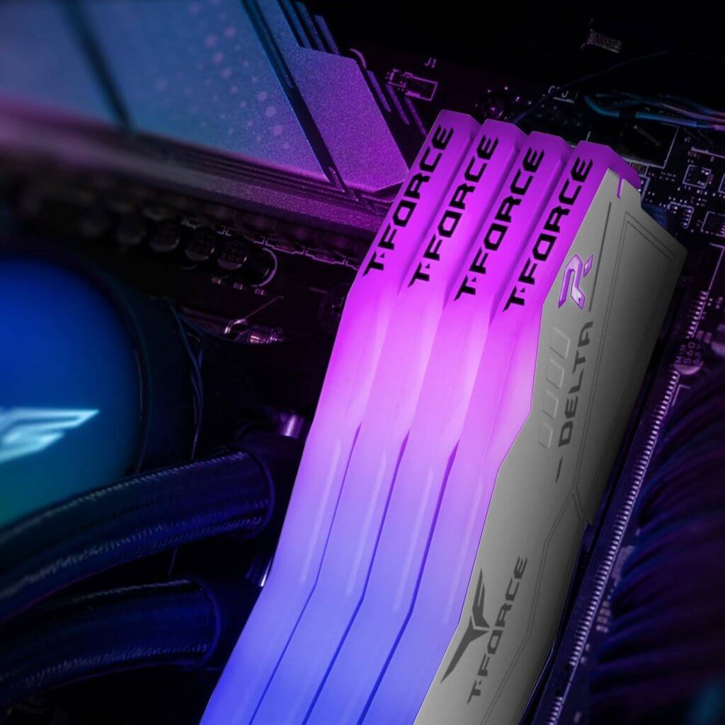 Memória RAM UDIMM TEAMGROUP Delta RGB 32GB (2x16GB) DDR5-6000MHz Branca (10)