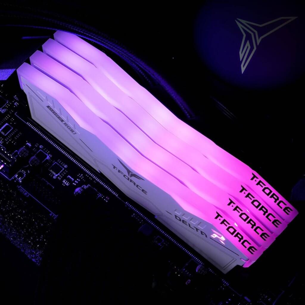 Memória RAM UDIMM TEAMGROUP Delta RGB 32GB (2x16GB) DDR5-6000MHz Branca (9)
